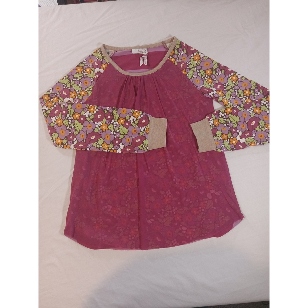 Matilda Jane 435 Girls Sz 14 Floral Writing Desk Long Sleeve Raglan T-Shirt